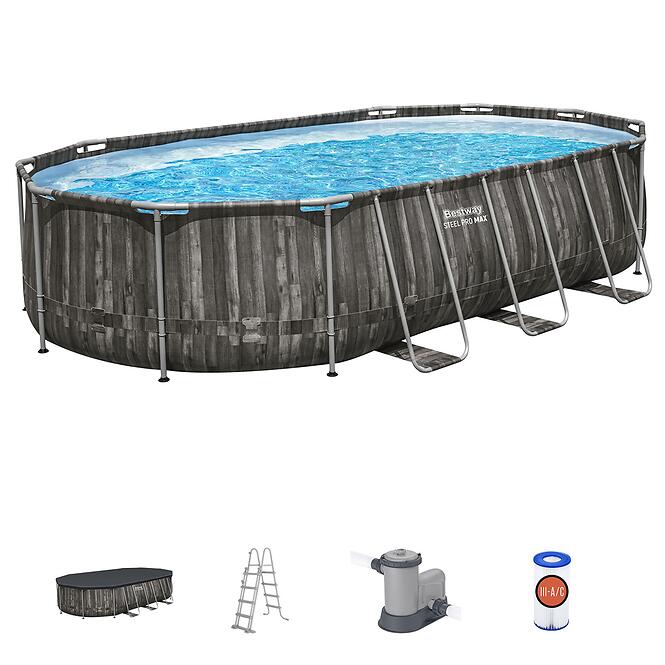 Oválny bazén s rámom doska 6,10x3,66x1,22m 5611r