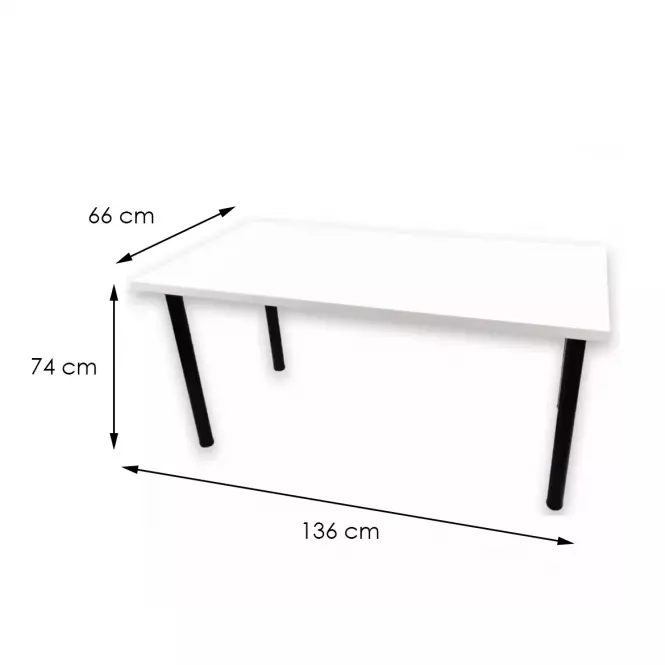 Písací Stôl Pre Hráča 136x66x18 Model 0 Biely Low,2