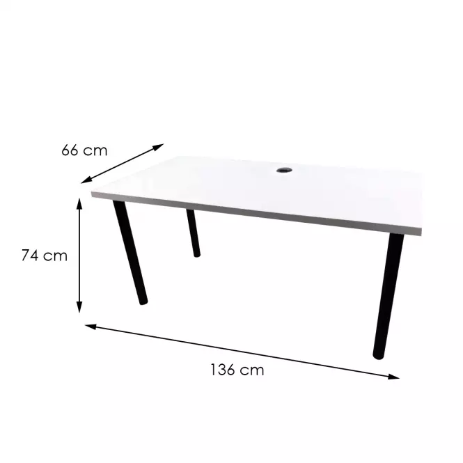 Písací Stôl Pre Hráča 136x66x28 Model 2 Biely Low,2