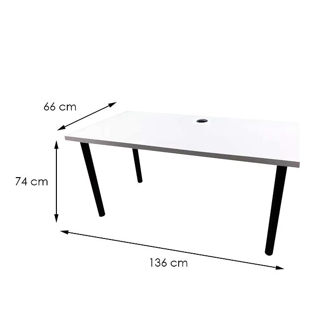 Písací Stôl Pre Hráča 136x66x28 Model 2 Biely Low,2