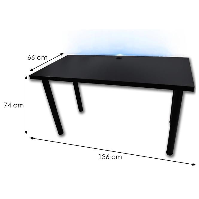 Písací Stôl Pre Hráča 136x66x28 Model 2 čierna Low