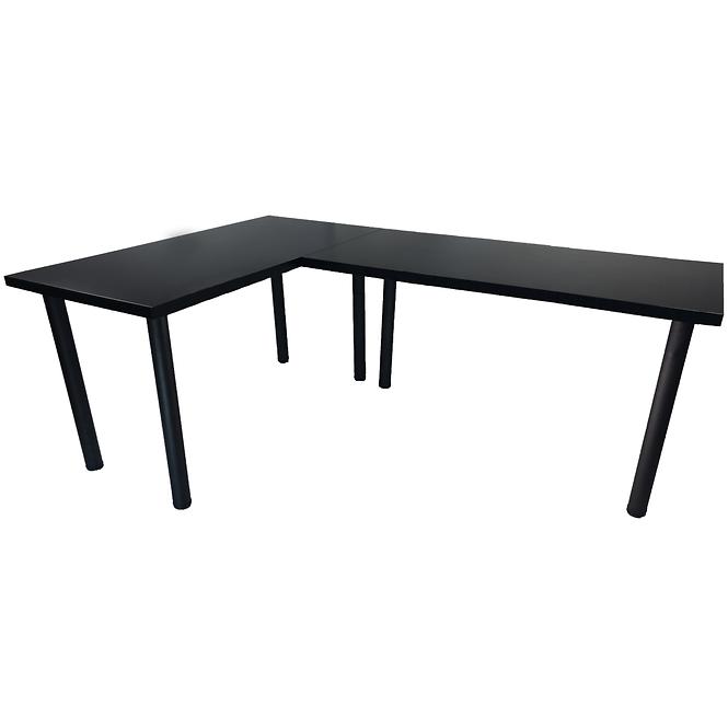 Písací Stôl Pre Hráča Narożne 2x 136x66x18 Model 0 čierna Low