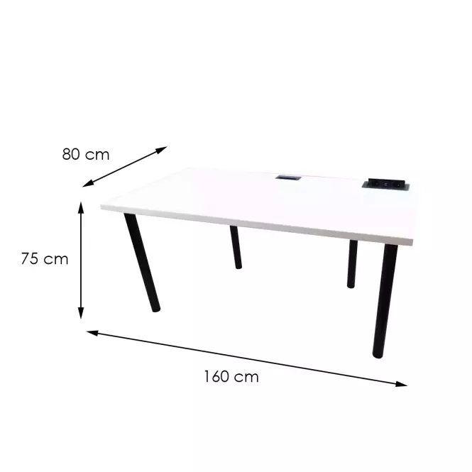 Písací Stôl Pre Hráča 160x80x36 Model 3 Biely Top,2