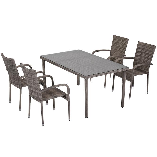 Súprava záhradného nábytku technoratan Haiti 1+4 šedá