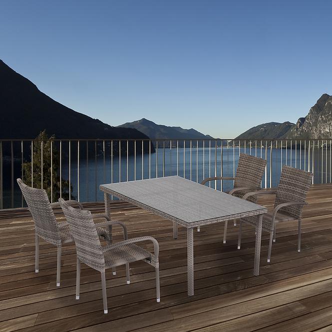 Stôl technorattan Haiti sivý,3