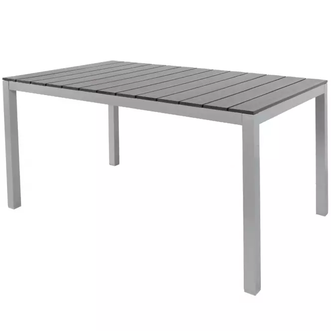 Stôl hliníkový Polywood strieborná/čierna