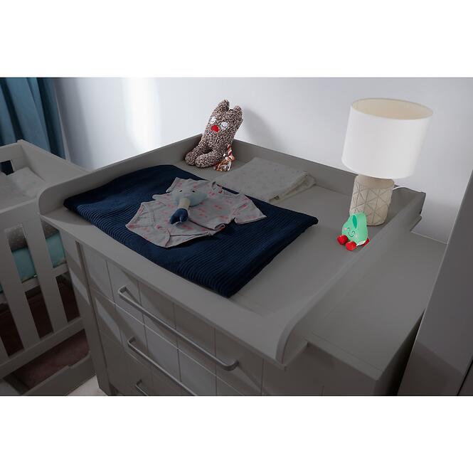 Komoda 3 zásuvková CALMO sivá,4