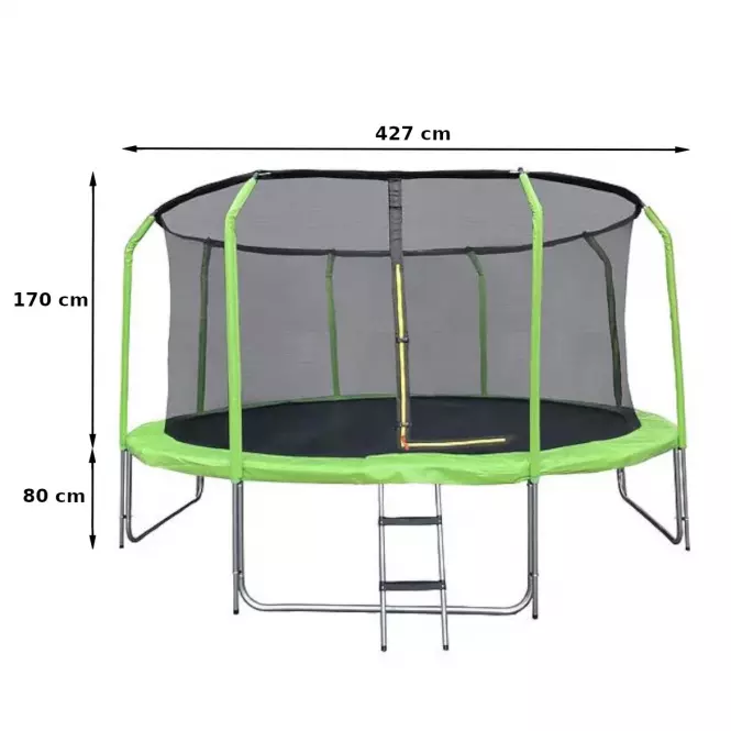 Trampolína COMFORT s rebríkom 427cm zelená,2