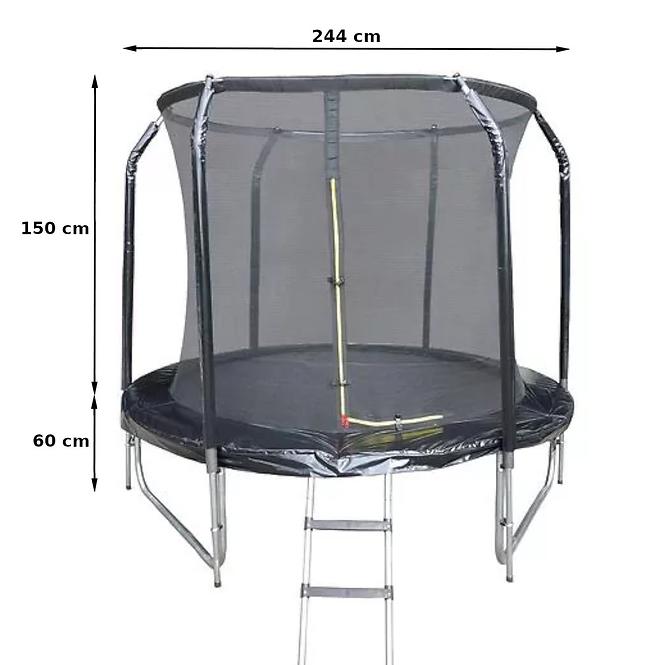 Trampolína COMFORT s rebríkom 244cm čierna