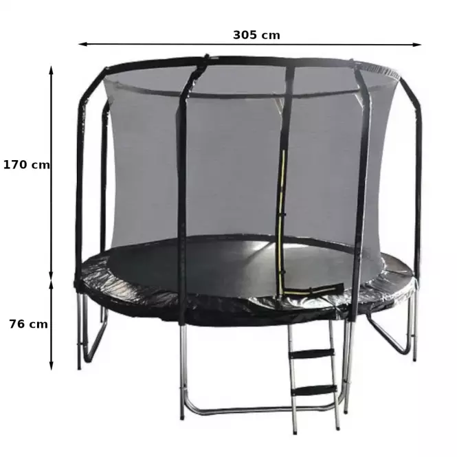 Trampolína COMFORT s rebríkom 305cm čierna,2