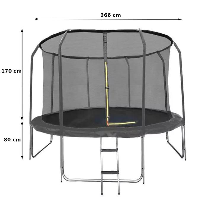 Trampolína COMFORT s rebríkom 366cm čierna