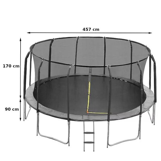 Trampolína COMFORT s rebríkom 457cm čierna