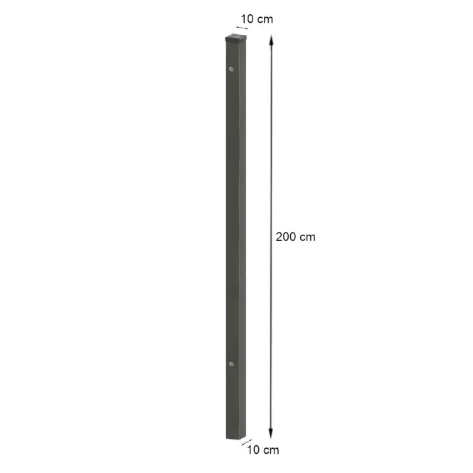 Stĺpik k bráne s nitovacou maticou 100x100 mm ZN+RAL7016