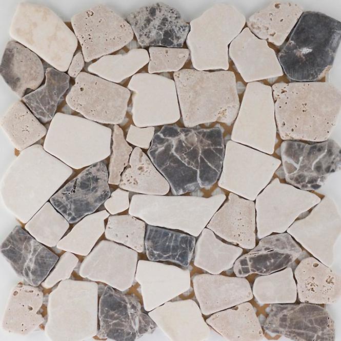 Obklad mozaika Poly Biancone,travertin/marron emperado 30,5x30,5