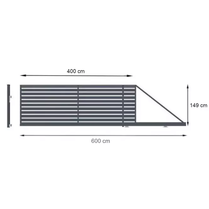 Posuvná brána SZAFIR pravá149x400 W01363