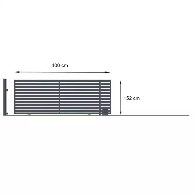 Posuvná brána SZAFIR bez protihrotu  pravá 152x400 S POHONOM W01369