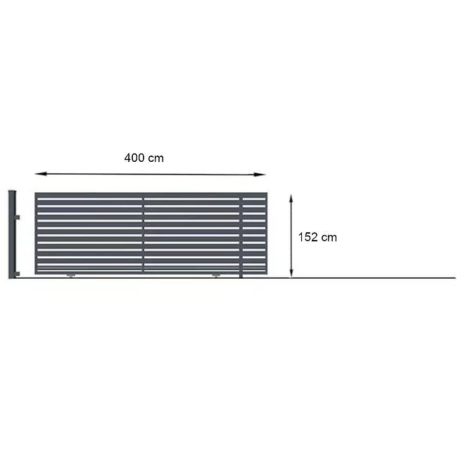 Posuvná brána SZAFIR bez protihrotu  pravá 152x400 W01367