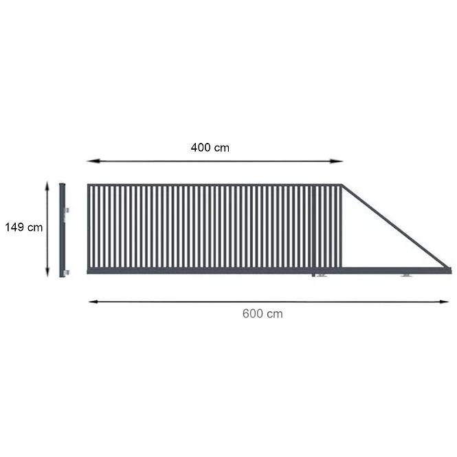 Posuvná brána AGAT pravá 149x400 W01376