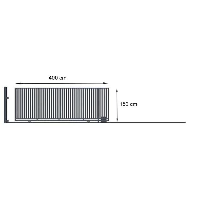 Posuvná brána  AGAT bez protihrotu pravá 152x400 S POHONOM W01382,2