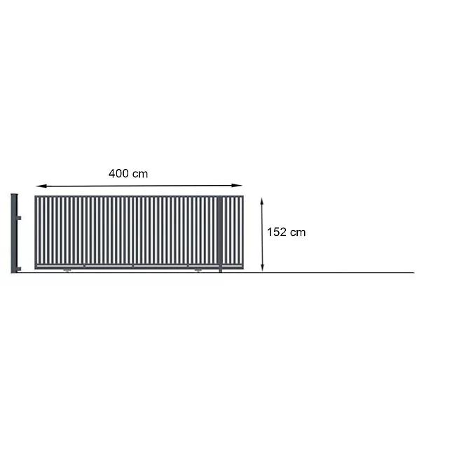 Posuvná brána  AGAT bez protihrotu pravá152x400 W01380