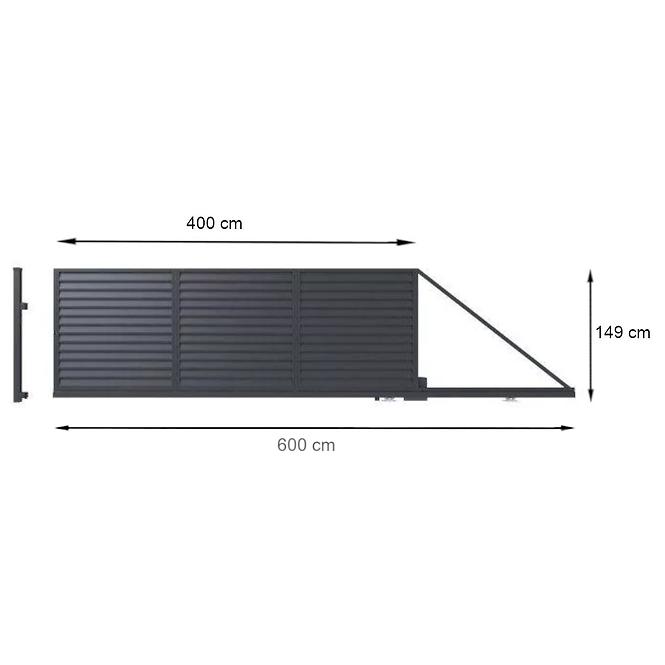 Posuvná brána IMPERIAL pravá 149x400 S POHONOM W5272