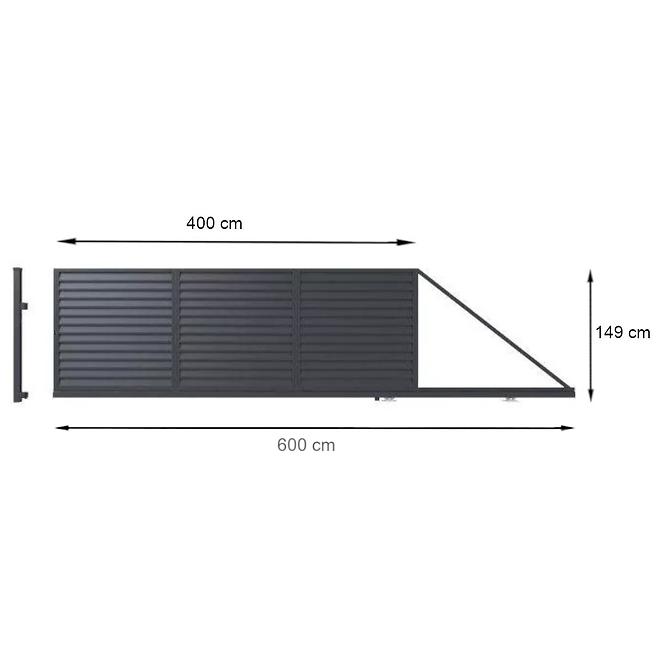 Posuvná brána IMPERIAL pravá 149x400 W5271