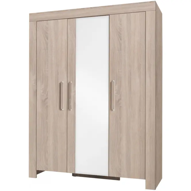 Skriňa Cezar 1 150 cm so zrkadlom – sonoma, trojdverová