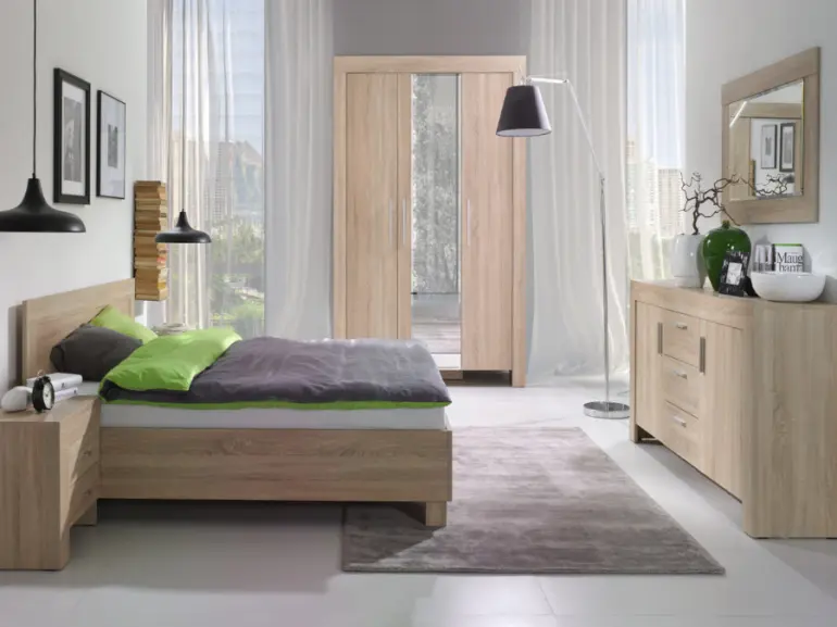 Skriňa Cezar 1 150 cm so zrkadlom – sonoma, trojdverová