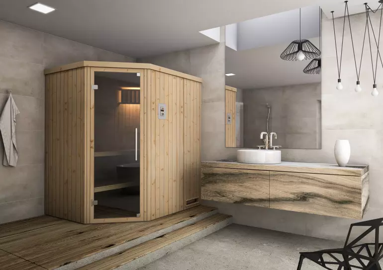 Sauna PERHE 2018E – rohová,3