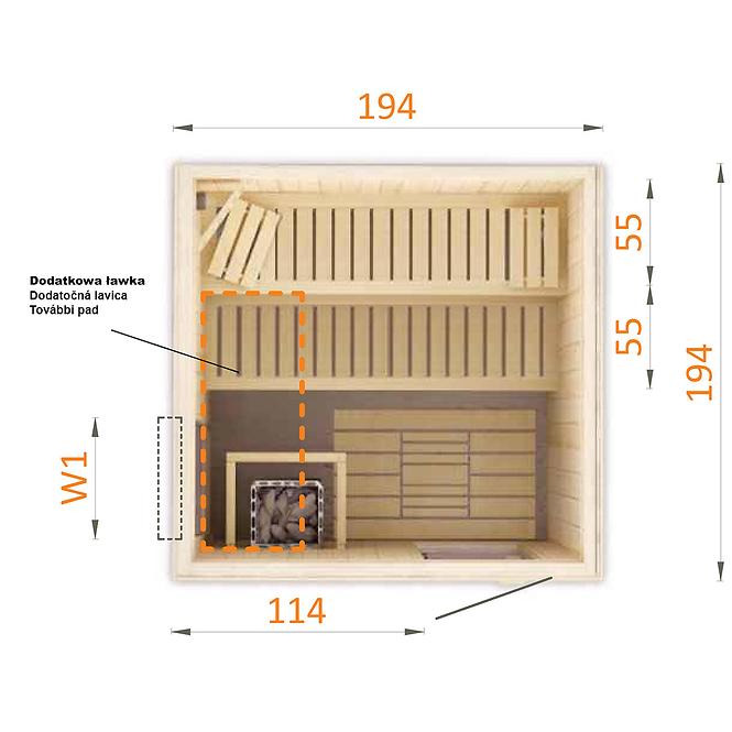 Sauna PERHE 2020V s oknom