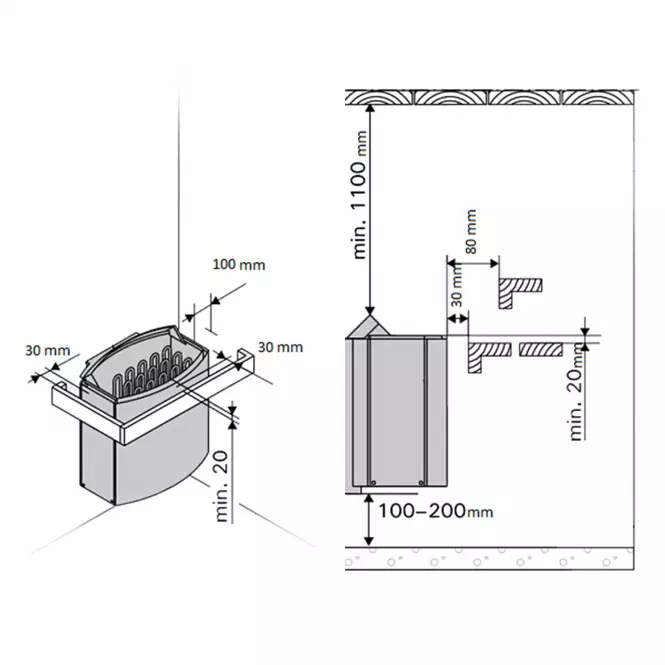 Pec Harvia 8kW s externým ovládaním,3