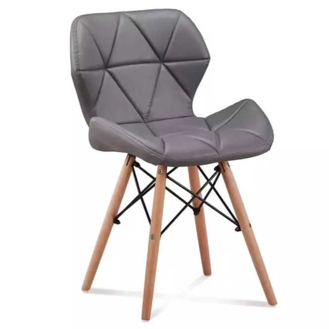 Stolička Malta sivá  ekokoža