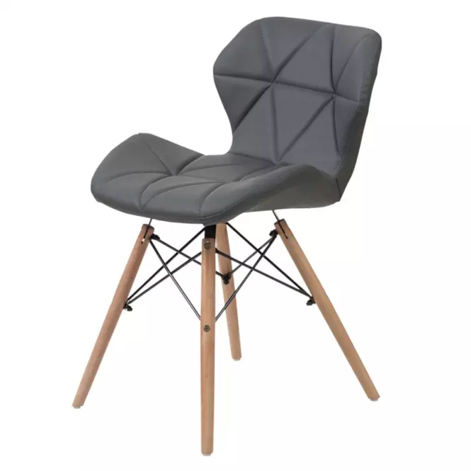 Stolička Malta sivá  ekokoža,3