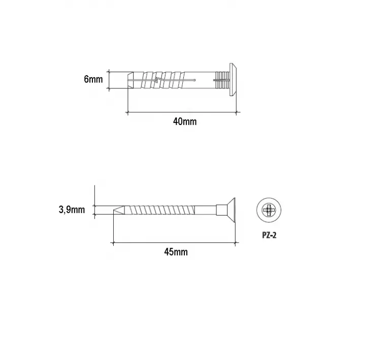 Wkręt-met Rozpínacia natĺkacia hmoždinka s golierom 6x40 mm L100