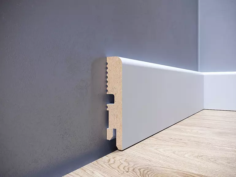 Podlahová lišta MDF Foge LB1 80 biely lesk,2