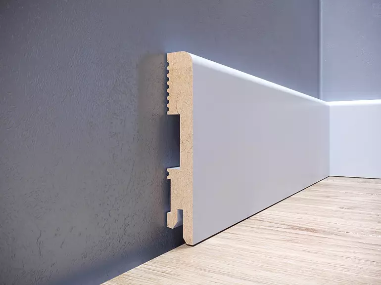 Podlahová lišta MDF Foge LB1 100 biely lesk