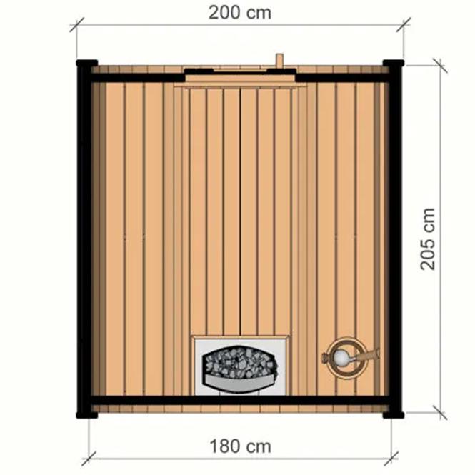 Sudová sauna 2 m,3