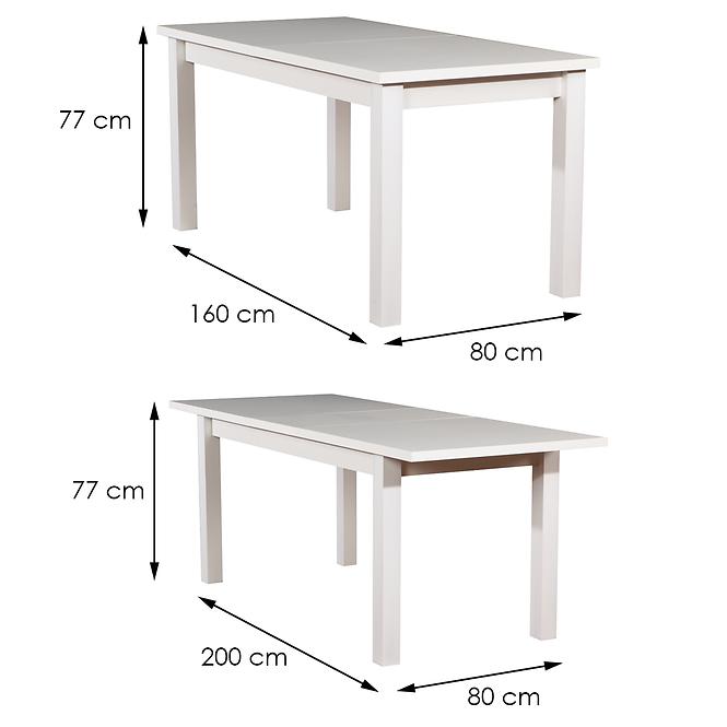 Rozkladací stôl ST28 160/200x80cm biely