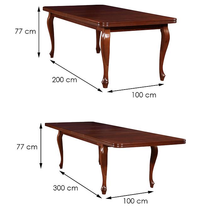 Rozkladací stôl ST4 200X100+100 svetlý orech