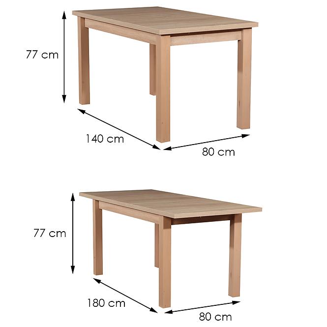 Rozkladací stôl ST28 140/180x80cm dub sonoma