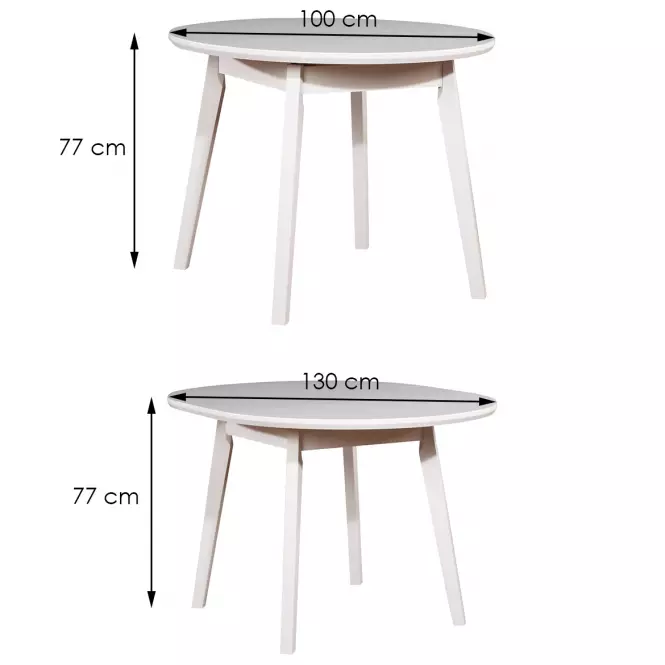 Rozkladací stôl ST39 100/130x100cm biely,3