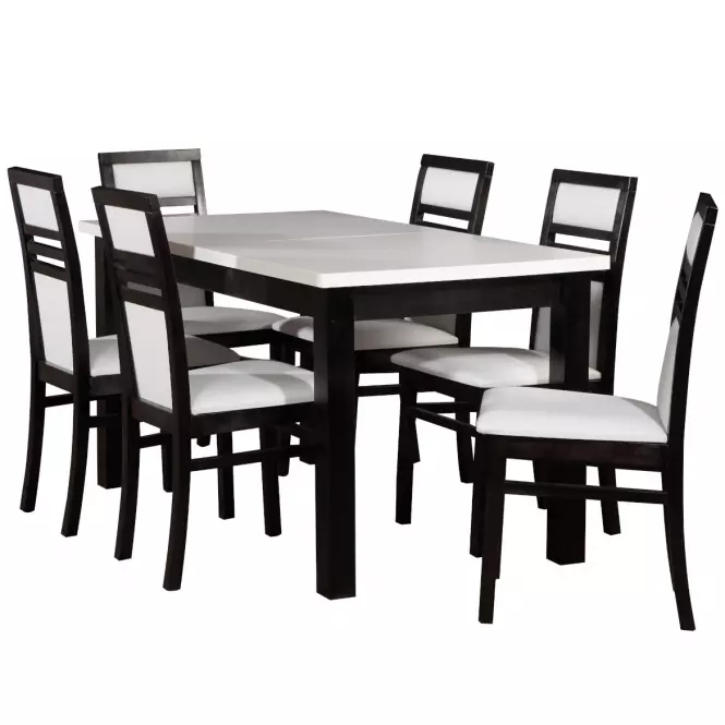 Rozkladací stôl ST28 140/180x80cm biely/cierny,4