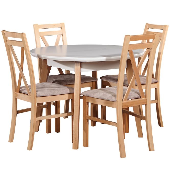 Rozkladací stôl ST39 100/130x100cm biely/buk,3