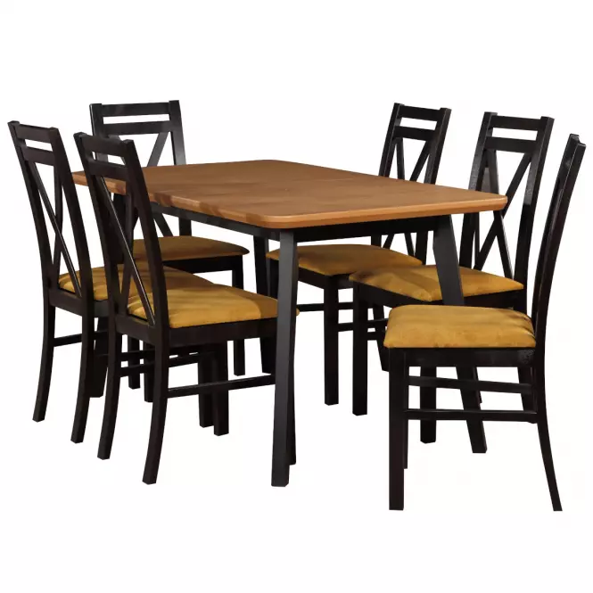 Rozkladací stôl ST41 140/180x80cm dub wotan/cierny,4