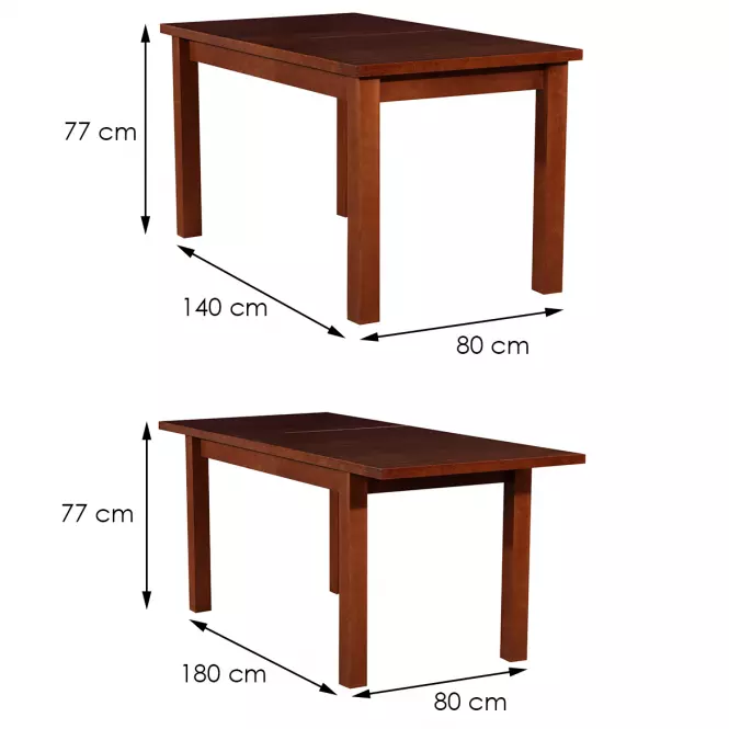Rozkladací stôl ST28 140/180x80cm svetlý orech