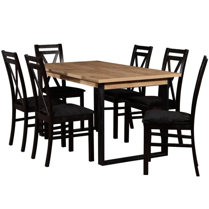 Rozkladací stôl ST42 150/198x85 cm  dub wotan/čierny,4