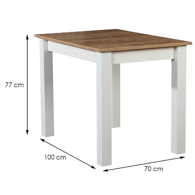 Stôl ST29 100X70 dub wotan/biely