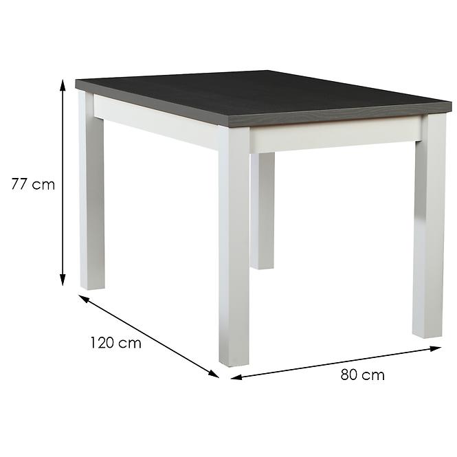 Stôl ST30 120X80 L biely/grafit