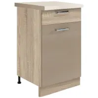 Kuchynská skrinka Premio 3D sonoma/cappuccino lesk