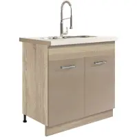 Kuchynská skrinka Premio 12D sonoma/biely/cappuccino lesk
